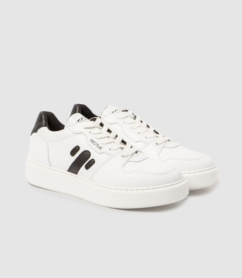 Guajira Woman White Black — zapatillas veganas con cuero de cactus